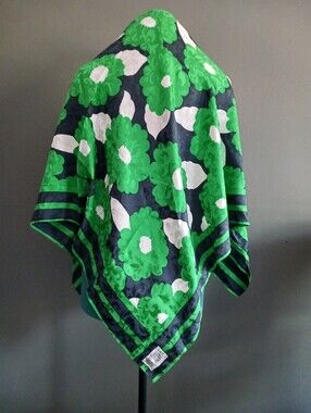 Julie Francis Vintage 80s Silk Scarf 43" x 44"